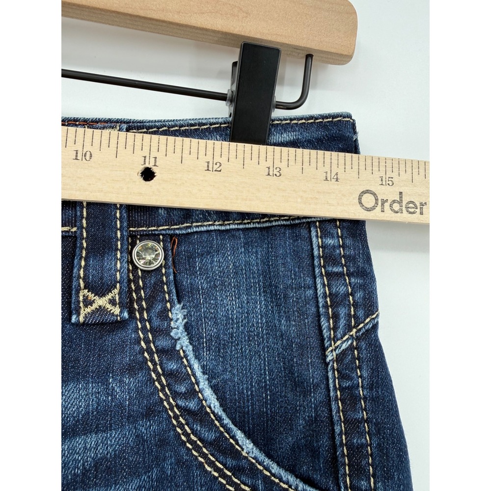 Rock Revival Jeans Womens 27 Blue Adele Skinny Dark Wash Embroidered Denim Pants - Picture 8 of 12